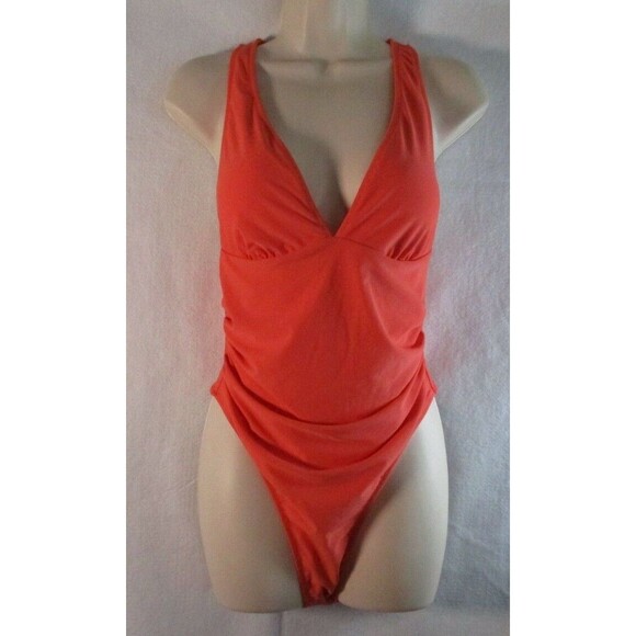Cupshe Swimsuit L Women's Peach One Piece Racerback Swimsuit Size Large - Picture 1 of 6